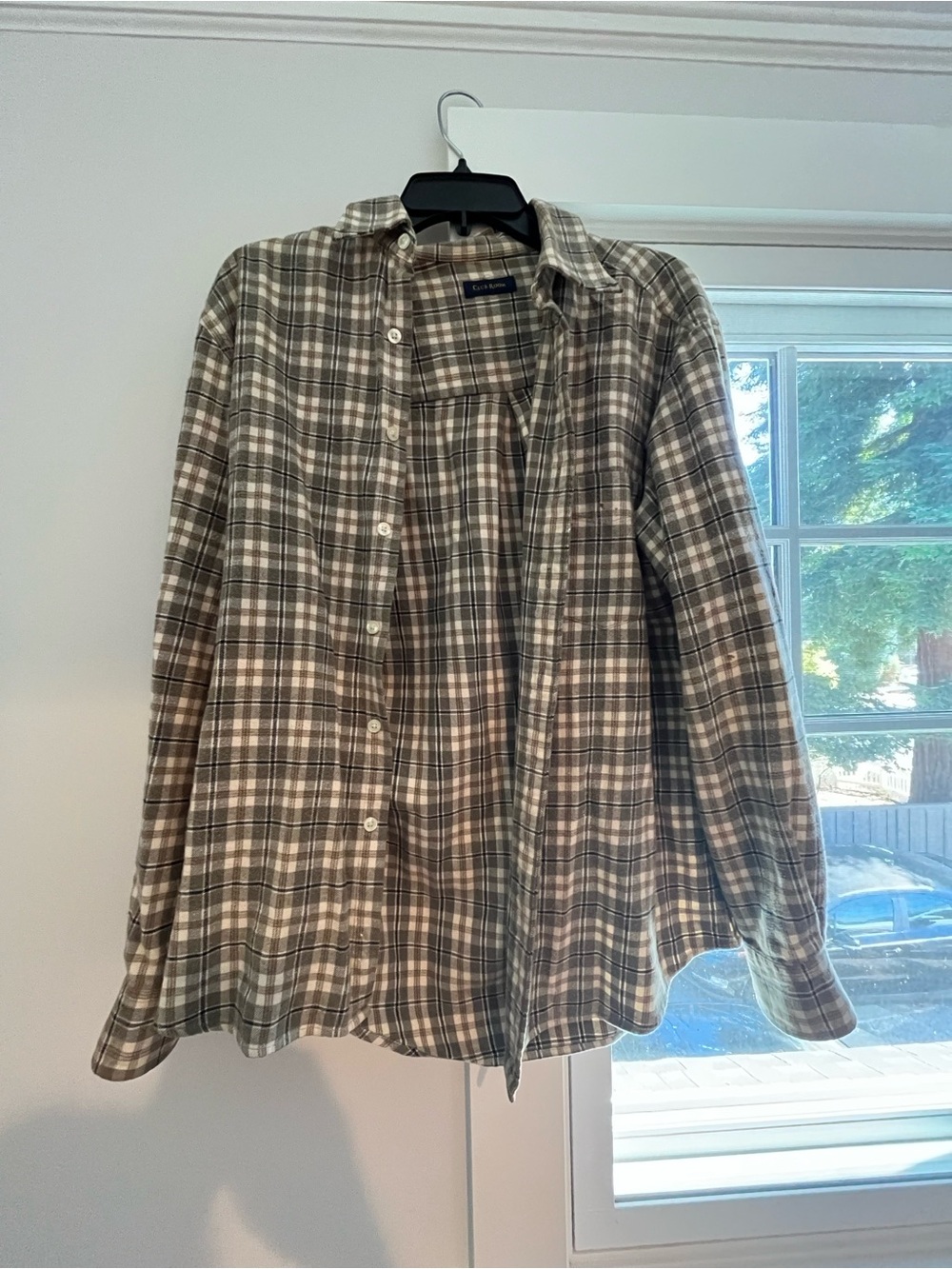 Classic Plaid Button-Down Shirt - Olive/Brown